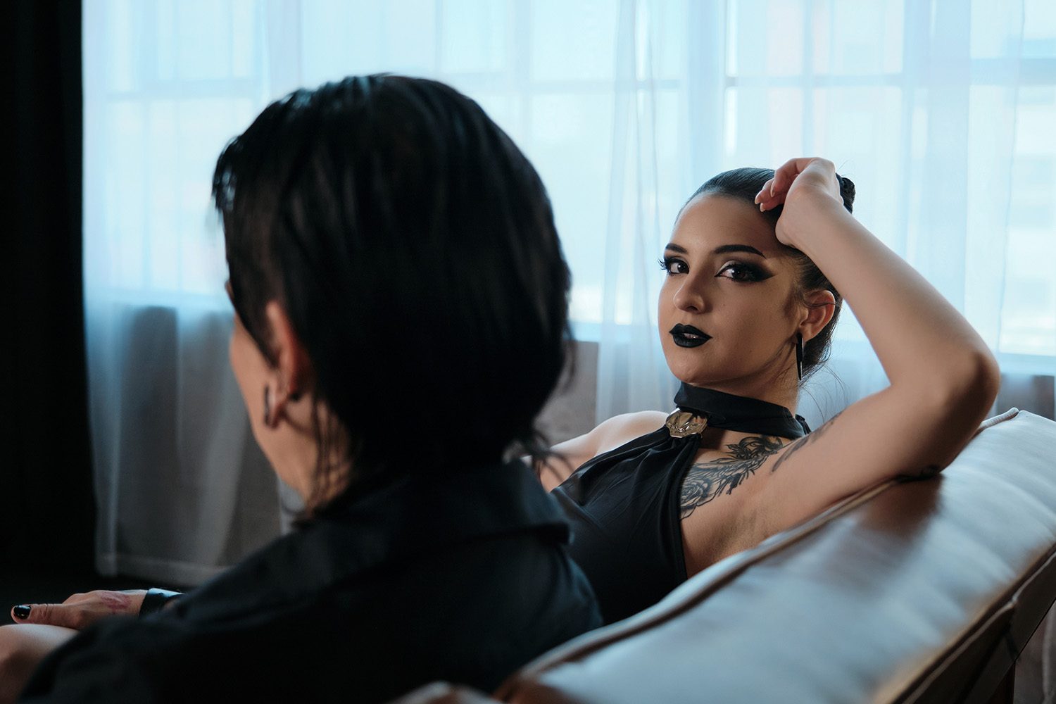 Corporate Goth boudoir photography in Dallas, image 14 of 15
